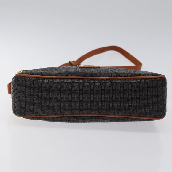 BALLY Shoulder Bag PVC Leather Brown Gold Auth BA1680