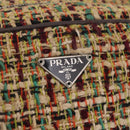 PRADA Tote Bag Tweed Multicolor Silver Auth BA16801-15