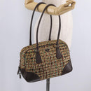 PRADA Tote Bag Tweed Multicolor Silver Auth BA16801-25