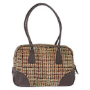 PRADA Tote Bag Tweed Multicolor Silver Auth BA16801-3