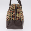 PRADA Tote Bag Tweed Multicolor Silver Auth BA16801-4