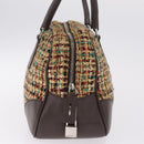 PRADA Tote Bag Tweed Multicolor Silver Auth BA16801-5