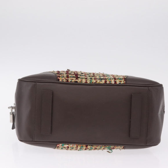 PRADA Tote Bag Tweed Multicolor Silver Auth BA16801