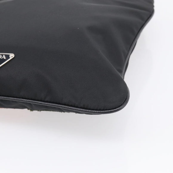 PRADA Shoulder Bag Nylon Black Silver Auth BA16806A