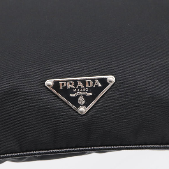 PRADA Shoulder Bag Nylon Black Silver Auth BA16806A