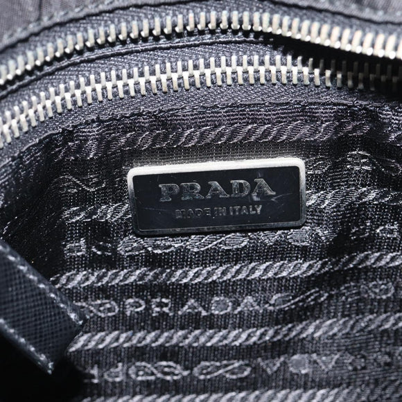 PRADA Shoulder Bag Nylon Black Silver Auth BA16806A