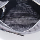PRADA Shoulder Bag Nylon Black Silver Auth BA16806A-21