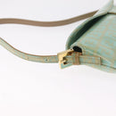 FENDI Zucchino Mamma Baguette Shoulder Bag PVC Mint Green Gold Tone Auth BA16812-10