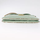 FENDI Zucchino Mamma Baguette Shoulder Bag PVC Mint Green Gold Tone Auth BA16812-11