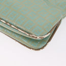 FENDI Zucchino Mamma Baguette Shoulder Bag PVC Mint Green Gold Tone Auth BA16812-13