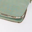 FENDI Zucchino Mamma Baguette Shoulder Bag PVC Mint Green Gold Tone Auth BA16812-15