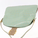 FENDI Zucchino Mamma Baguette Shoulder Bag PVC Mint Green Gold Tone Auth BA16812-19