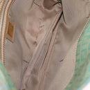 FENDI Zucchino Mamma Baguette Shoulder Bag PVC Mint Green Gold Tone Auth BA16812-21