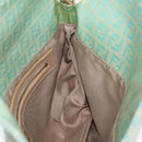 FENDI Zucchino Mamma Baguette Shoulder Bag PVC Mint Green Gold Tone Auth BA16812-22