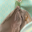 FENDI Zucchino Mamma Baguette Shoulder Bag PVC Mint Green Gold Tone Auth BA16812-23