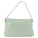 FENDI Zucchino Mamma Baguette Shoulder Bag PVC Mint Green Gold Tone Auth BA16812-3