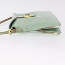 FENDI Zucchino Mamma Baguette Shoulder Bag PVC Mint Green Gold Tone Auth BA16812-5
