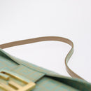 FENDI Zucchino Mamma Baguette Shoulder Bag PVC Mint Green Gold Tone Auth BA16812-8
