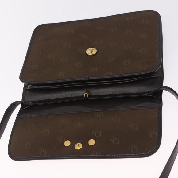 Christian Dior Honeycomb Shoulder Bag Canvas Brown Gold Tone Auth BA16813