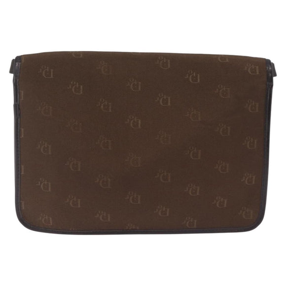 Christian Dior Honeycomb Shoulder Bag Canvas Brown Gold Tone Auth BA16813