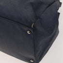 CHANEL COCO Mark Tote Bag Coated Canvas Blue CC Auth BA1682-15