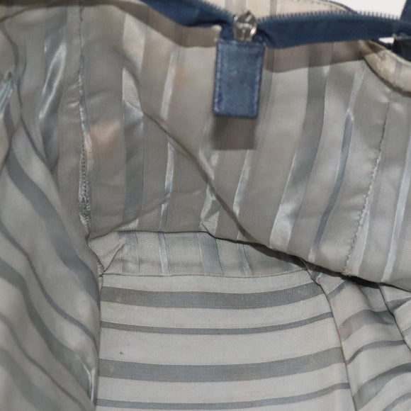 CHANEL COCO Mark Tote Bag Coated Canvas Blue CC Auth BA1682