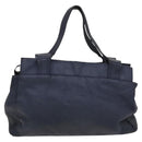 CHANEL COCO Mark Tote Bag Coated Canvas Blue CC Auth BA1682-2