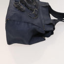 CHANEL COCO Mark Tote Bag Coated Canvas Blue CC Auth BA1682-3