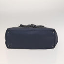 CHANEL COCO Mark Tote Bag Coated Canvas Blue CC Auth BA1682-5