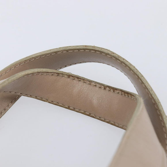 CHANEL New Travel Line Hand Bag Canvas Beige Silver CC Auth BA16834