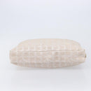 CHANEL New Travel Line Hand Bag Canvas Beige Silver CC Auth BA16834-12