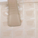 CHANEL New Travel Line Hand Bag Canvas Beige Silver CC Auth BA16834-18