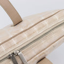 CHANEL New Travel Line Hand Bag Canvas Beige Silver CC Auth BA16834-8