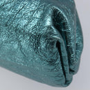 Bottega Veneta The Pouch Clutch Bag Leather Emerald Green Auth BA16836A-10