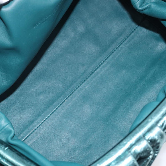 Bottega Veneta The Pouch Clutch Bag Leather Emerald Green Auth BA16836A