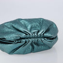Bottega Veneta The Pouch Clutch Bag Leather Emerald Green Auth BA16836A-6