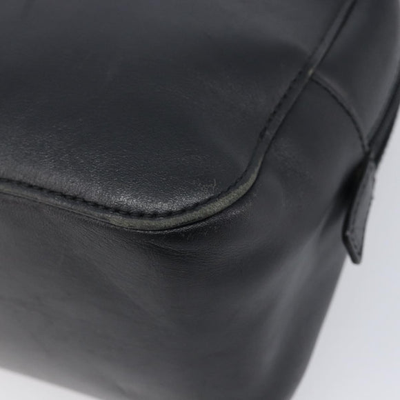BURBERRY Hand Bag Leather Black Silver Auth BA16837