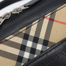 BURBERRY Hand Bag Leather Black Silver Auth BA16837-16