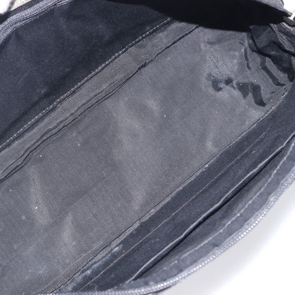 BURBERRY Hand Bag Leather Black Silver Auth BA16837