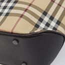 BURBERRY Nova Check Hand Bag PVC Leather Beige Silver Auth BA16839-12