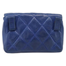 CHANEL Matelasse Waist Bag Lamb Skin Blue Gold Tone CC Auth BA16842-3