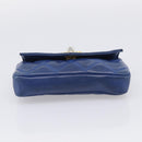 CHANEL Matelasse Waist Bag Lamb Skin Blue Gold Tone CC Auth BA16842-7