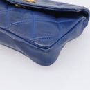 CHANEL Matelasse Waist Bag Lamb Skin Blue Gold Tone CC Auth BA16842-8
