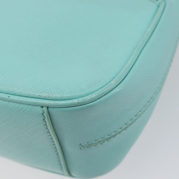 Salvatore Ferragamo Gancini Chain Shoulder Bag Leather Light Blue Auth BA16843A