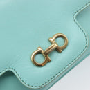 Salvatore Ferragamo Gancini Chain Shoulder Bag Leather Light Blue Auth BA16843A-15