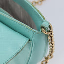 Salvatore Ferragamo Gancini Chain Shoulder Bag Leather Light Blue Auth BA16843A-26
