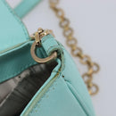 Salvatore Ferragamo Gancini Chain Shoulder Bag Leather Light Blue Auth BA16843A-27