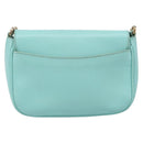 Salvatore Ferragamo Gancini Chain Shoulder Bag Leather Light Blue Auth BA16843A-3