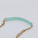 Salvatore Ferragamo Gancini Chain Shoulder Bag Leather Light Blue Auth BA16843A-9
