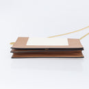 CELINE Frame Evening Clutch Shoulder Bag Leather Beige Gold Tone Auth BA16846A-11